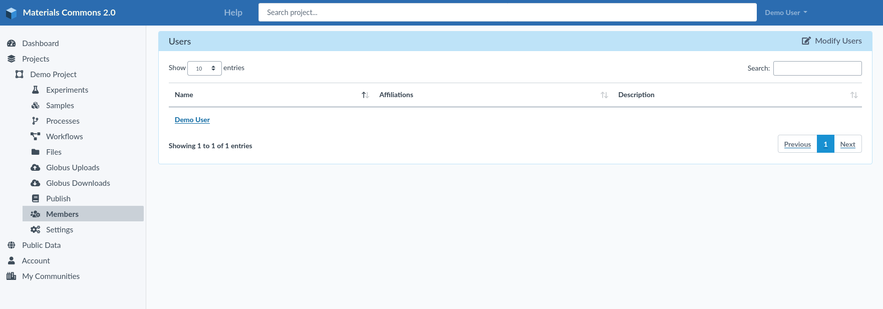 Users Page